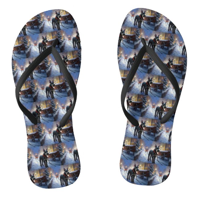 Tongs Saison de Noël des Schnauzer miniatures (Semelle)