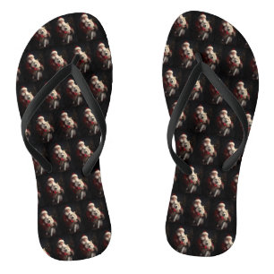 Tongs Samoyé Avec Noël Festif Du Père Noël