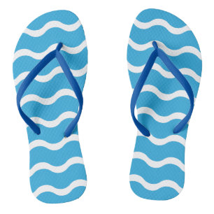 Tongs Sandales à motif vague bleu