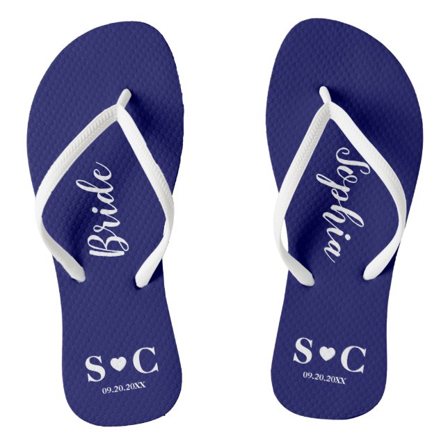 Tongs Sandales de mariage pour cortège de mariée, mariée (Semelle)