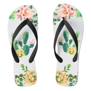 Tongs Sandales Flipflop Cactus de Bohême Succulents Dess