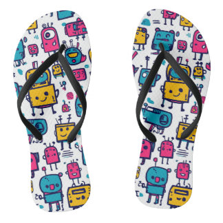Tongs Sandales pour adultes pour robots caricaturaux
