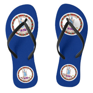 Tongs Sangles fines pour adultes avec le drapeau de Virg
