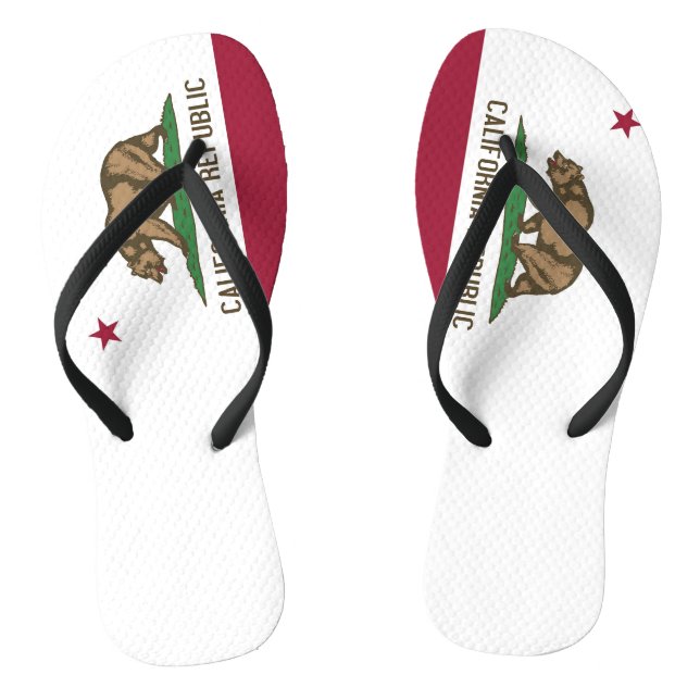 Tongs Sangles minces adultes avec Drapeau de Californie, (Semelle)