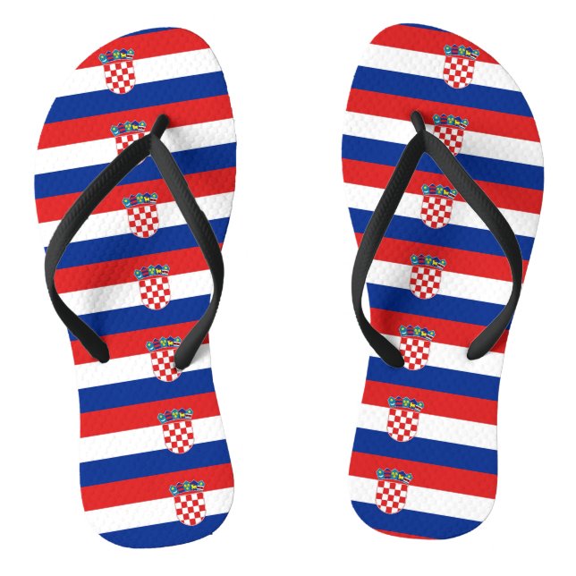 Tongs Sangles minces adultes avec drapeau de Croatie (Semelle)