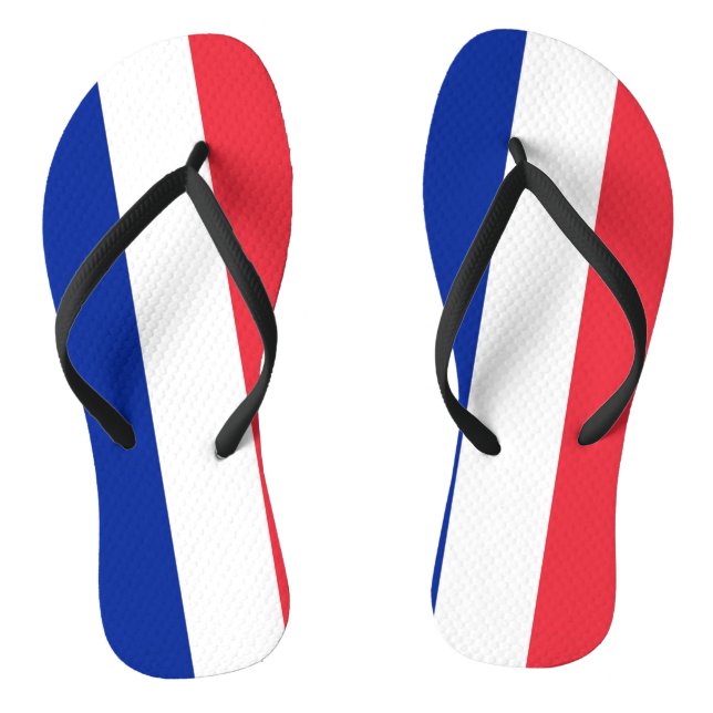 Tongs Sangles minces adultes avec Drapeau de France (Semelle)