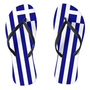 Tongs Sangles minces adultes avec drapeau de la Grèce