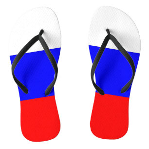 Tongs Sangles minces adultes avec drapeau de la Russie