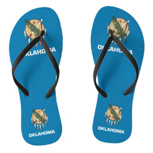 Tongs Sangles minces adultes avec drapeau de l'Oklahoma,
