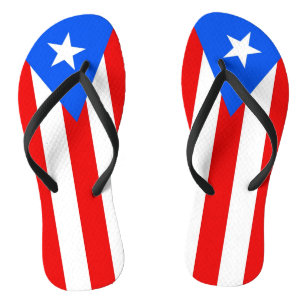 Tongs Sangles minces adultes avec Drapeau de Porto Rico,