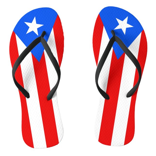 Tongs Sangles minces adultes avec Drapeau de Porto Rico, (Semelle)