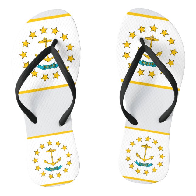 Tongs Sangles minces adultes avec drapeau de Rhode Islan (Semelle)