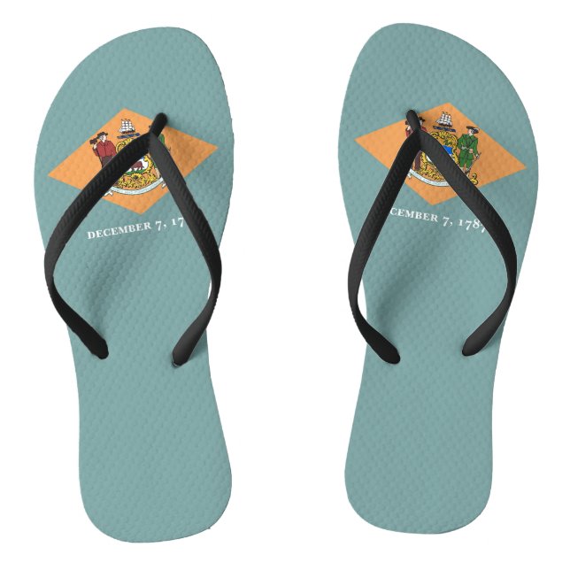 Tongs Sangles minces adultes avec drapeau du Delaware, É (Semelle)