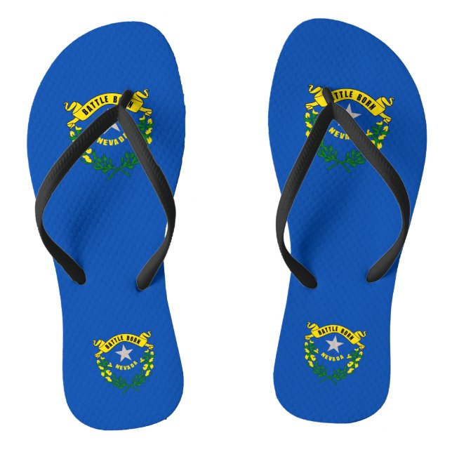 Tongs Sangles minces adultes avec Drapeau du Nevada, USA (Semelle)