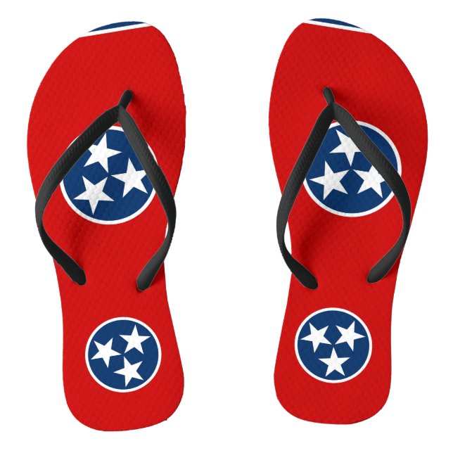 Tongs Sangles minces adultes avec drapeau du Tennessee,  (Semelle)