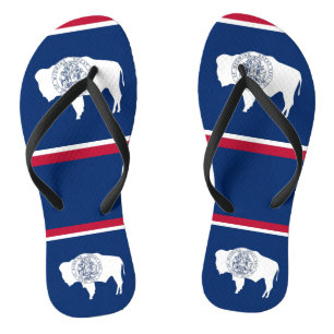 Tongs Sangles minces adultes avec Drapeau du Wyoming