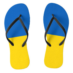 Tongs Sangles minces adultes avec drapeau d'Ukraine