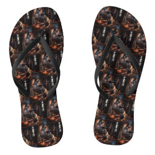 Tongs Scandale d'Halloween Citrouille