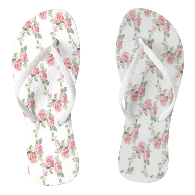 Tongs Shabby Chic Rose Floral (Semelle)