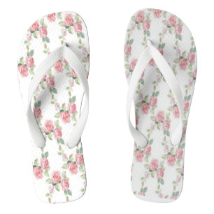 Tongs Shabby Chic Rose Floral