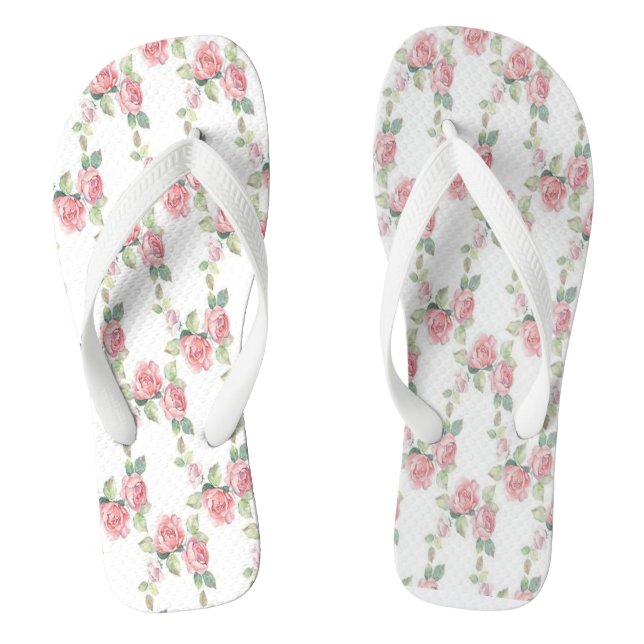 Tongs Shabby Chic Rose Floral (Semelle)