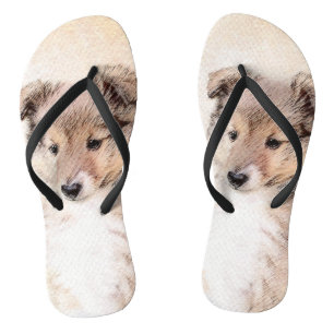 Tongs Shetland Sheepdog Puppy Peinture Chien original ar