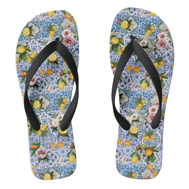 Tongs Sicilian style with flowers and lemon (Semelle)