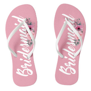Tongs Simple Calligraphie de mariage pour demoiselles d'