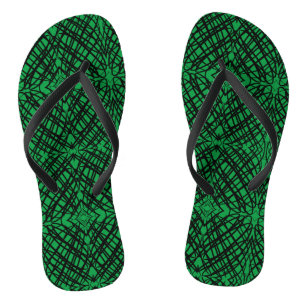 Tongs Simple Scribble   Carreaux miroir   Vert  