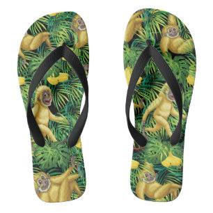 Tongs Singes de gibbon dans la jungle tropicale de