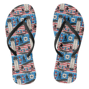 Tongs Skateboarding Patriotique Skateboardeur USA