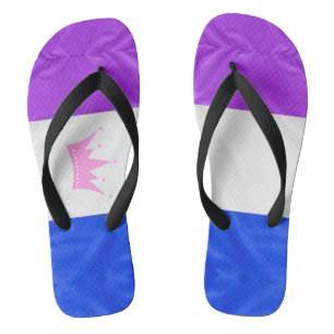 Tongs SlipperyJoe glisser le drapeau de la fierté violet