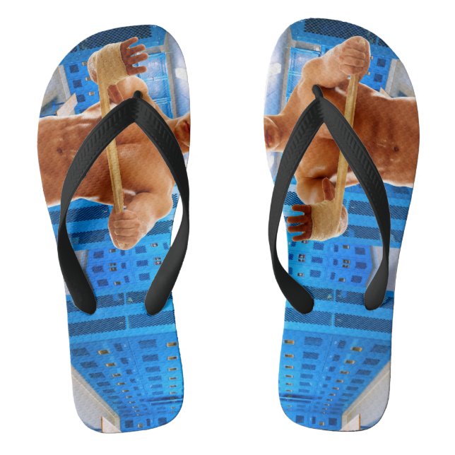 Tongs SlipperyJoe homme musclé abdos vestiaire sol carre (Semelle)
