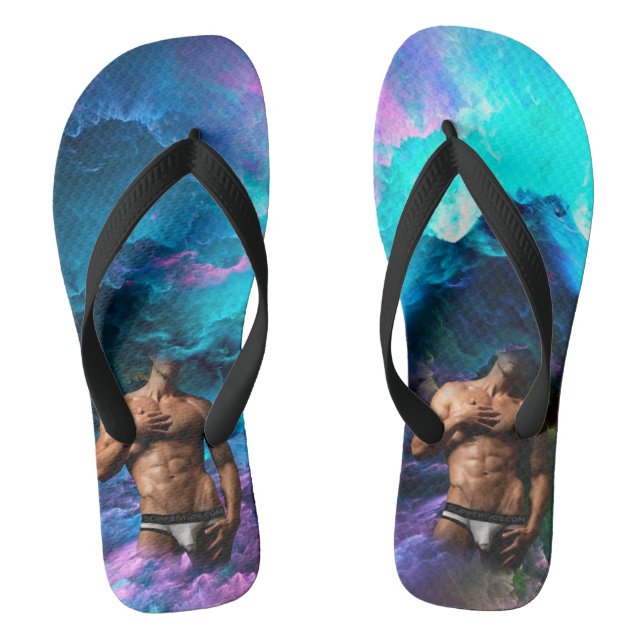Tongs SlipperyJoe homme musclé sous-vêtements renflement (Semelle)
