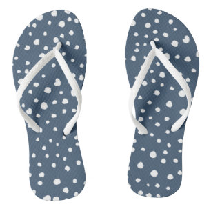 Tongs Spots Dalmatiens Bleus Marine, Points Dalmatiens,