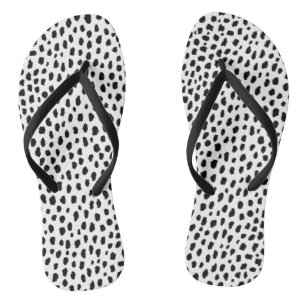 Tongs Spots dalmatiens (noir/blanc)