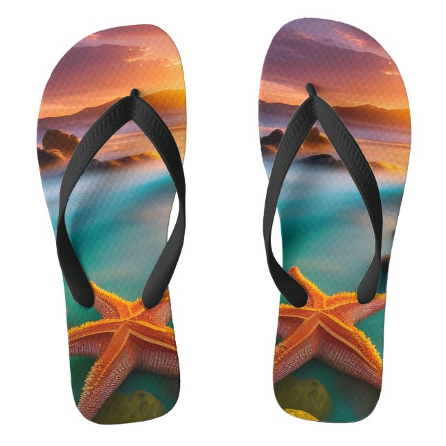 Tongs Starfish sur la plage à Dawn (Semelle)