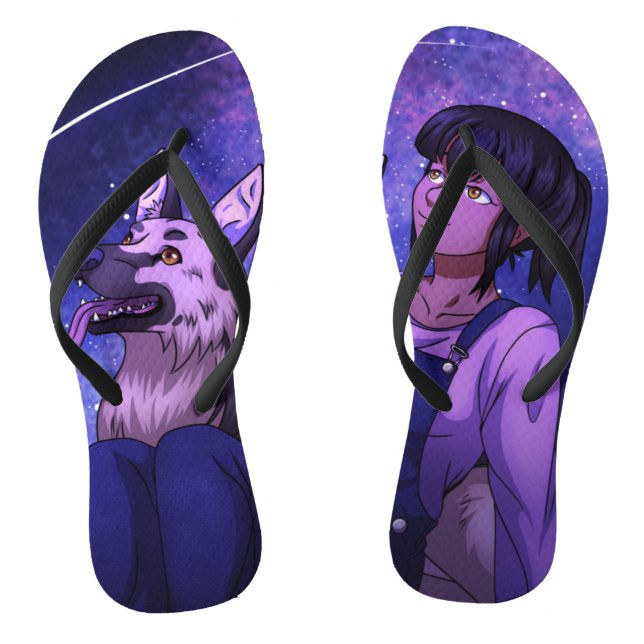 Tongs Stargazing avec un chien (Semelle)