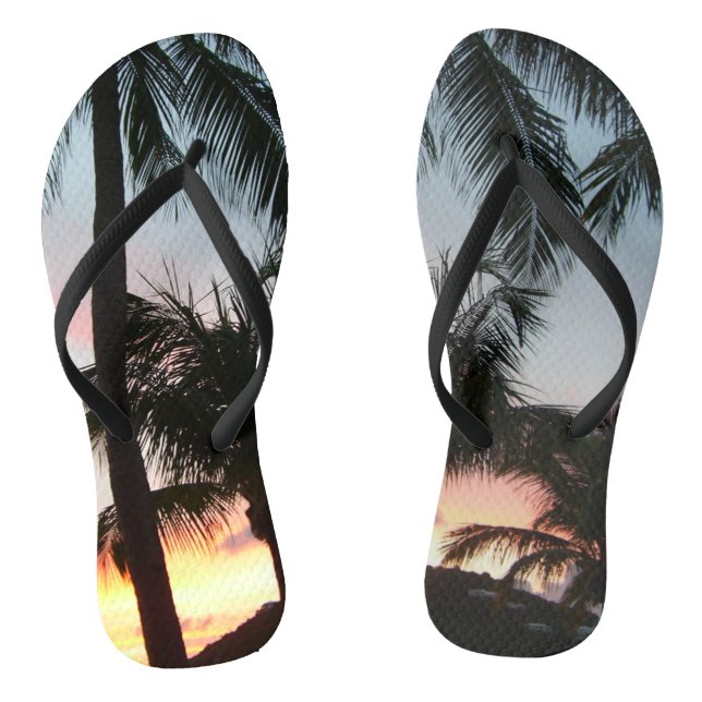 Tongs Sunset Palms Tropical Paysage Photographie (Semelle)