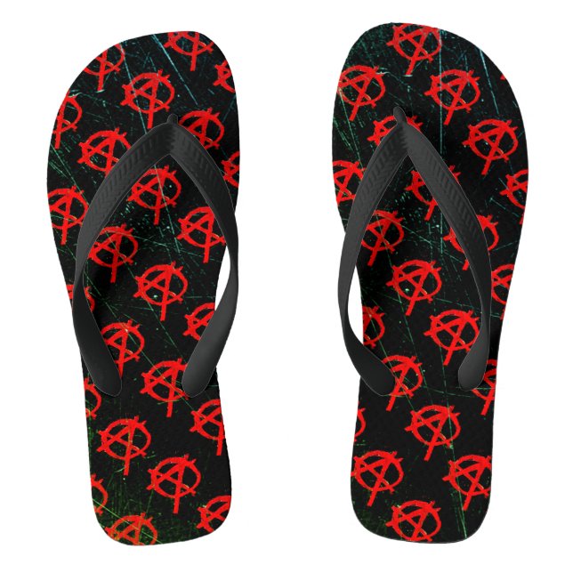 Tongs Symbole d'anarchie rouge grungy (Semelle)