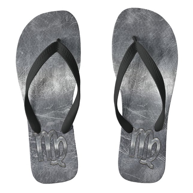 Tongs Symbole Virgo Zodiac Argent Style désaffecté (Semelle)