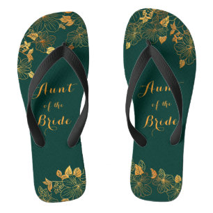 Tongs Tante de la mariée Emerald Green & Gold Mariage
