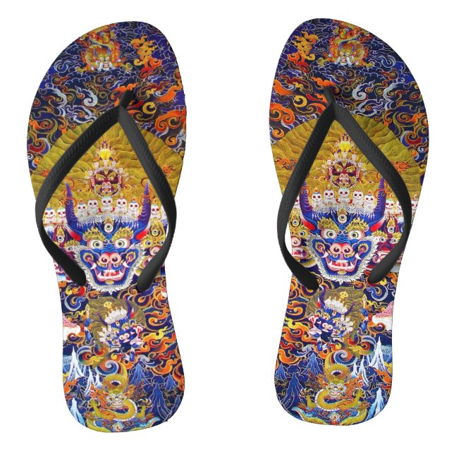 Tongs Tatouage de mandala du dieu tibétain Cool Yamantak (Semelle)