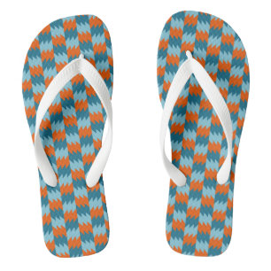 Tongs Téal et géométrique orange