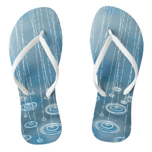 Tongs Tempête de pluie bleue