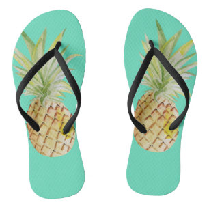 Tongs Tendance Aquarelle Été Ananas Flip Flops