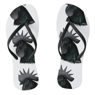 Tongs Tête de Rooster Ayam Cemani