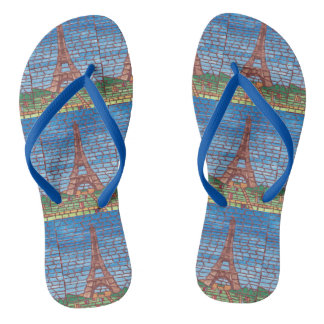 Tongs Tour Eiffel Mosaic Motif FlipFlops
