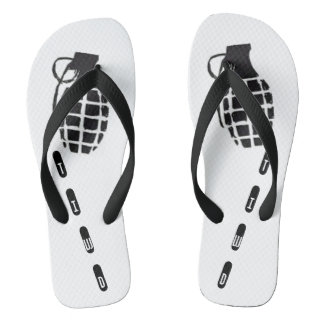Tongs Tournage de grenade noire et blanche TIWD