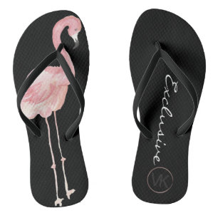 Tongs Tournes de Flamant rose noir